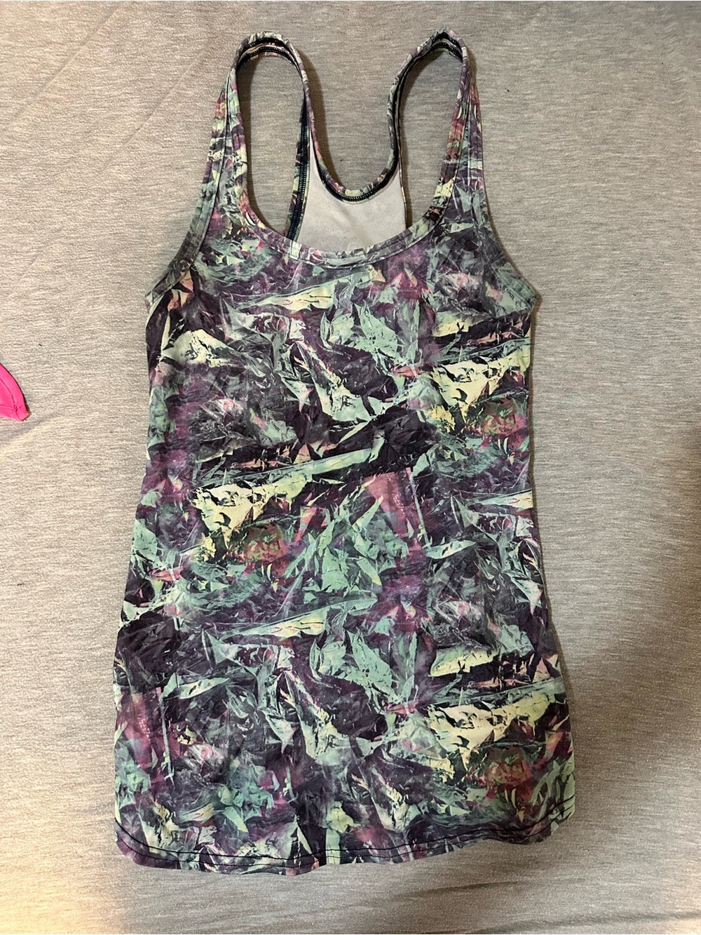 Lululemon Abstract Print Racerback Tank Top - Mint, Purple, Black